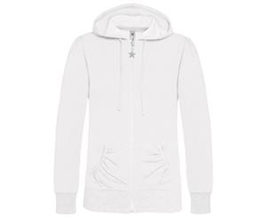 B&C Wonder Women Full Zip Hooded Sweatshirt / Hoodie (White) - BC2014