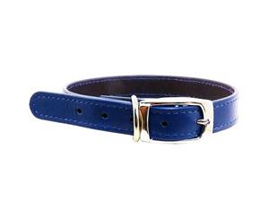 Beau Pets 55cm Blue Leather Deluxe Dog Collar - Australian Made