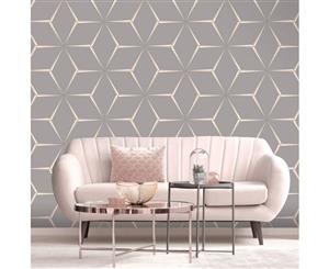 Belgravia Decor Harper Geometric Rose Gold Wallpaper (9742)