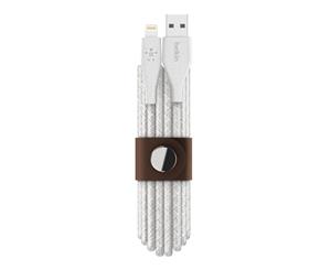 Belkin DuraTek Charge/Sync 3M USB-A Lightning Cable w/Strap f/iPhone/iPad WHT