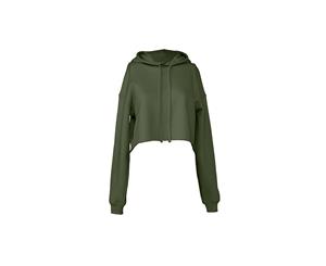 Bella + Canvas Ladies Cropped Hoodie (Military Green) - PC3609