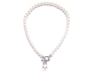 Bella Krystal - Women's Kathryn Crystal & Glass Pearl Toggle Necklace