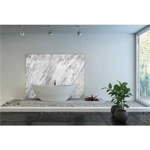 Bellessi 300 x 1200 x 4mm Motiv Polymer Bathroom Panel - Grey Marble