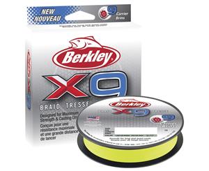 Berkley X9 Braided Fishing Line 150M Spool Flame Green 4.5 Kilo / 10Lb