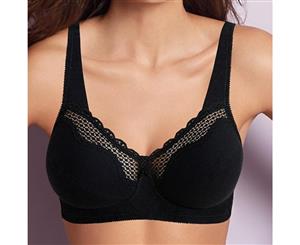 Bestform Cotton Comfort Wirefree Bra in Black in Black