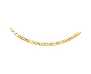 Bevilles 9ct Yellow Gold Silver Infused Curb Bracelet 22cm