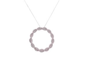 Bevilles Sterling Silver Cubic Zirconia Twisted Open Circle Necklace