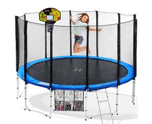 Blizzard 12ft Trampoline Blue with Basketball Set