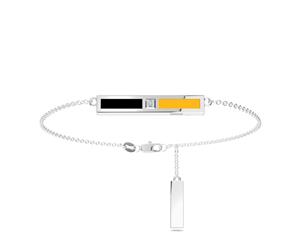 Boston Bruins Diamond Link Bracelet For Women In Sterling Silver Design by BIXLER - Sterling Silver