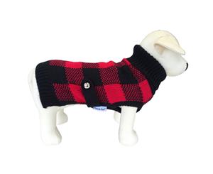 Boston Dog Sweater - Red/ Black