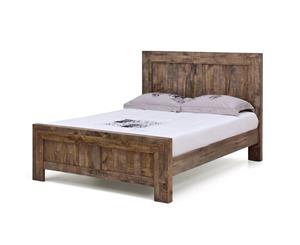 Boston Recycled Solid Pine Rustic Timber Queen Size Bed Frame