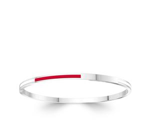 Boston Red Sox Bangle Bracelet For Women In Sterling Silver Design by BIXLER - Sterling Silver