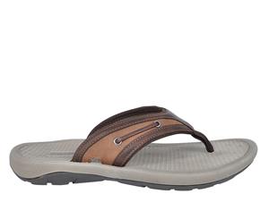 Brighton Olympus Mens Sandal Flip Flop Beach Thong - Brown