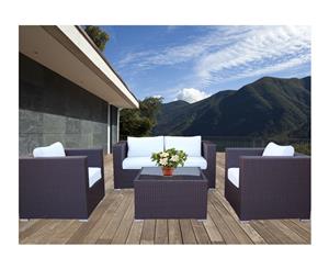 Brown Osiana 5 Piece Outdoor Furniture With Grey Cushion Cover