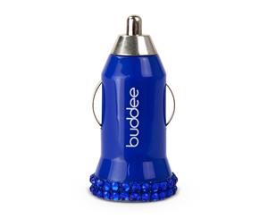 Buddee Single USB Car Charger 2.1A Bling Blue for Android/Samsung/iOS/iPhone