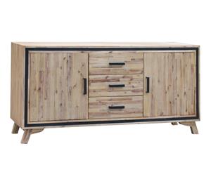 Buffet ACACIA-VENEER FRAME NATURAL WOODEN COLOUR Three DRAWERS STRONG LEGS SEASHORE