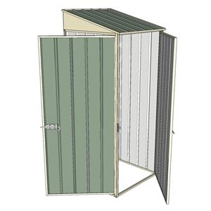 Build-a-Shed 0.8 x 0.8 x 2m Skillion Single Hinged Door Shed with Single Hinged Side Door - Green