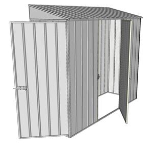 Build-a-Shed 0.8 x 2.3 x 2m Skillion Dual Hinged Door Shed - Zinc