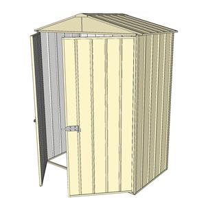 Build-a-Shed 1.5 x 0.8 x 2.3m Double Hinged Door Gable Shed - Cream