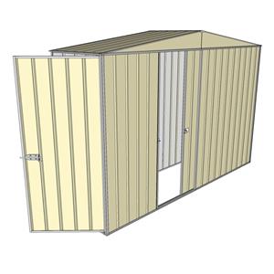 Build-a-Shed 3.0 x 0.8 x 2.3m Gable Single Hinged Side Door Shed - Cream