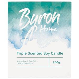 Byron Home Triple Scented Soy Candle Sea Salt Lime & Geranium