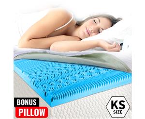 COOL GEL Memory Foam Mattress Topper King Single BAMBOO Fabric 10 Zone 5CM