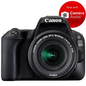 Canon EOS 200D DSLR Camera w/ Guided Display and 18-55mm Lens