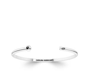 Carolina Hurricanes Black Onyx Cuff Bracelet For Women In Sterling Silver Design by BIXLER - Sterling Silver