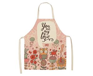 Cartoon Owl Home Kitchen Cooking Baking Apron - Pink