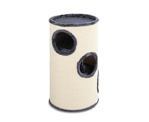 Cat Scratching Condo Tri-Level Grey White