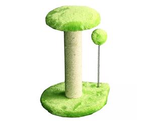 Cat Scratching Tree Post With Platform & Spring Ball - 20x20x29cm (green) (Pet One)