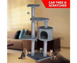 Cat Tree Scratching Post Gym Condo Furniture Scratcher Poles 112Cm Gray