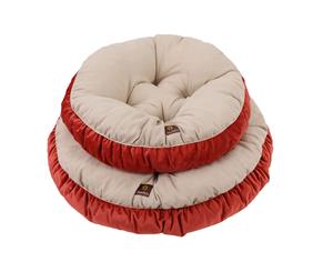 Charlie's Pet Round Cushion Bed 60cm Cream/Orange