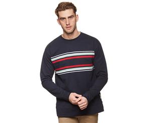 Chester St Men's Graded Crew Pullover - Navy/Seafoam/Red