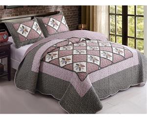 Chic Microfibre Coverlet / Bedspread Set Comforter Patchwork Quilt for Queen King Size bed 230x250cm 9#