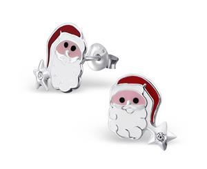 Children's Santa Studs with Crystal Stars