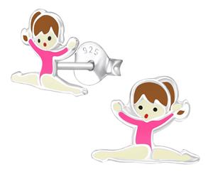 Children's Silver Gymnastics Girl Ear Studs