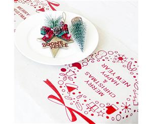 Christmas Burlap Hessian Roll Table Runner Home Dining Party Xmas Decor 28x270cm - White - Christmas Wreaths