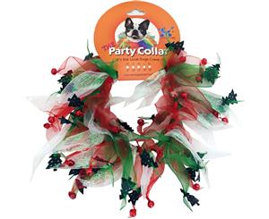 Christmas Dog Large Party Collar Trees & Bells - Large (35cm)