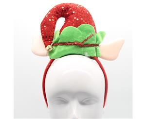 Christmas Xmas Headband Hat Costume Hair Clip Bear Snowman Gift Adult Kids Toys - Elf Hat w Ears