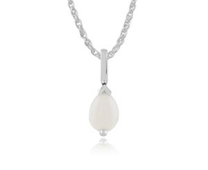 Classic Pear Opal Pendant in 9ct White Gold