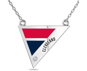 Cleveland Indians Diamond Pendant Necklace For Women In Sterling Silver Design by BIXLER - Sterling Silver