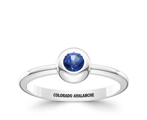 Colorado Avalanche Sapphire Ring For Women In Sterling Silver Design by BIXLER - Sterling Silver