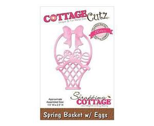 Cottagecutz Elites Die Spring Basket With Eggs 1.5Inch X2.5Inch