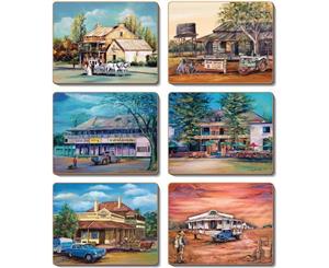 Country Inspired Kitchen OLD HOTELS Cork Backed Placemats Set 6 New