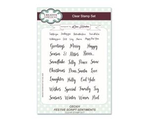 Creative Expressions - A5 Clear Stamp Set - Festive Script Sentiments