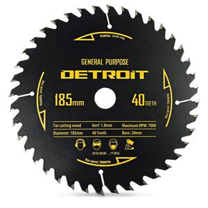 Detroit 185mm 40T TCT Circular Saw Blade for Wood Cutting