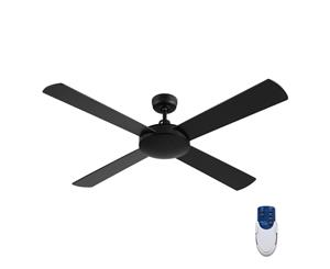 Devanti Black Ceiling Fan With Remote Fans 52'' 130cm 4 Wooden Blades Reversible