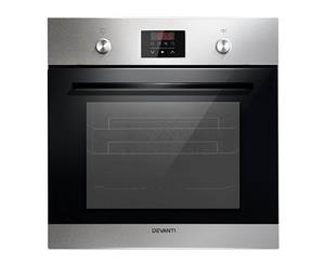 Devanti Built in Oven 60cm Electric Wall Convection Grill Stove 70L Ovens Rack Grill Stove Fan Forced Stainless Steel