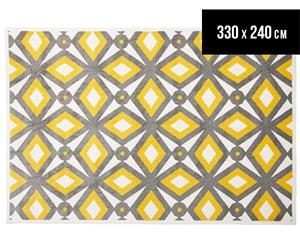 Diamond Circle & Star 330x240cm Indoor/Outdoor Rug - Yellow